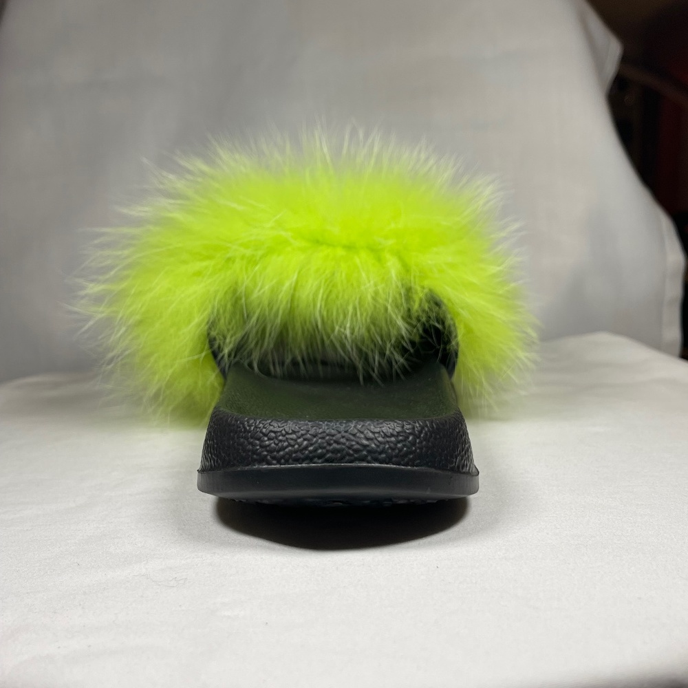 Real Fur Slippers / Green - Picture 4 of 4